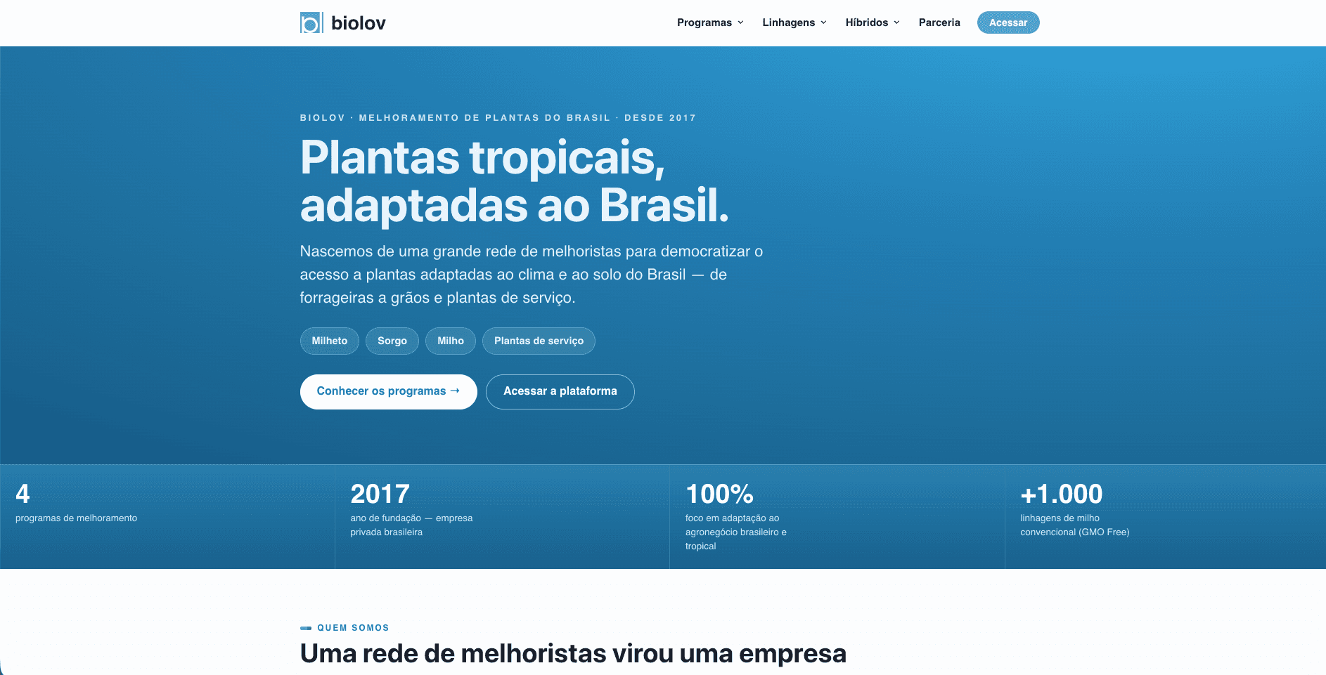 BioLov — Plataforma de Gestão e Evolução Genética de Plantas — 1/3